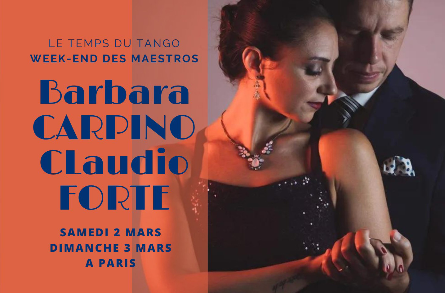 stages maestros mensuels à Paris Le Temps du Tango Barbara Carpino et Claudio Forte