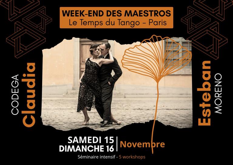 stages maestros mensuels à Paris Le Temps du Tango Laura d'Anna et Sebastiàn Acosta Barbara Carpino et Claudio Forte Marcela Guevara et Stefano Giudice